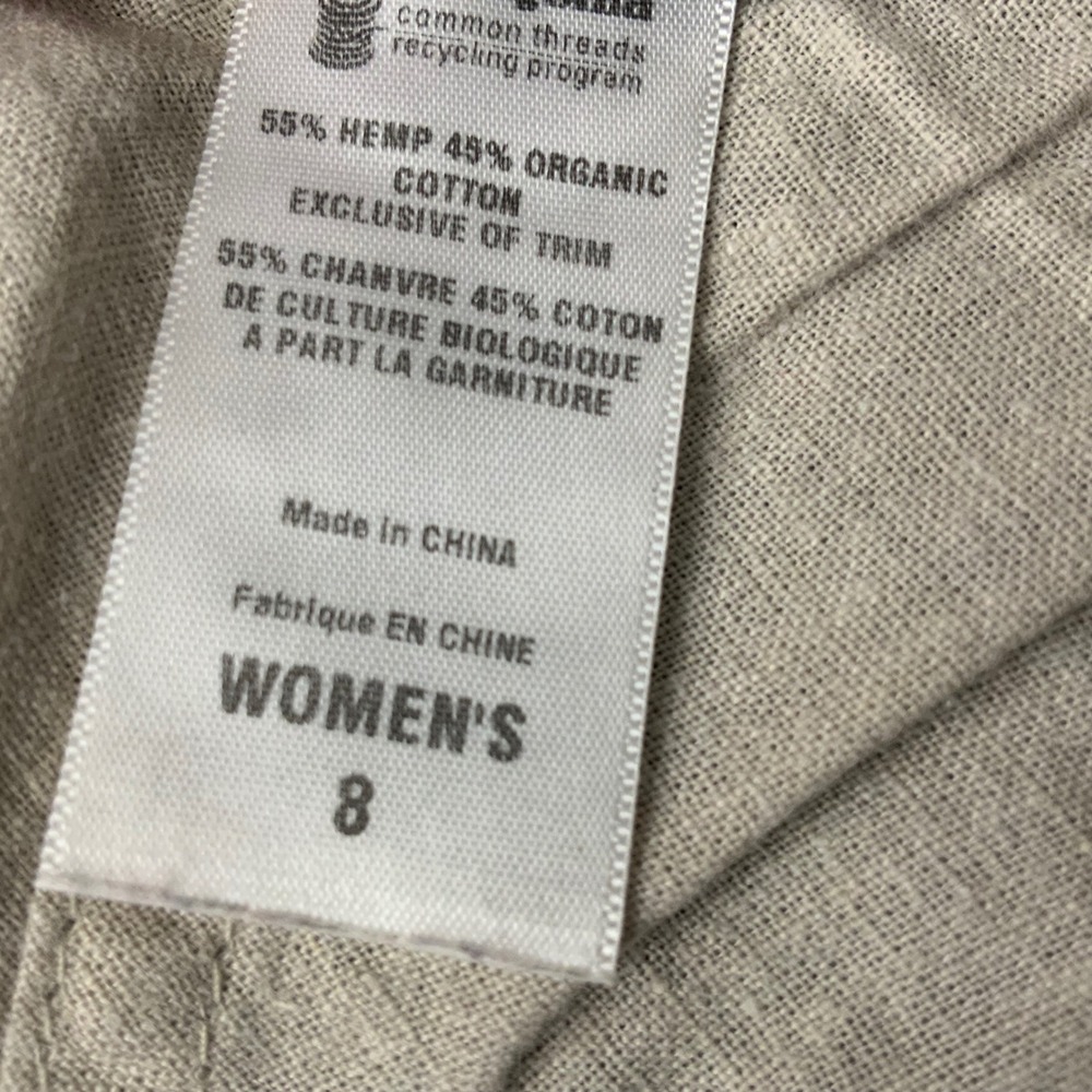 Patagonia Womens 8 Hemp Organic Cotton Midi Skirt Khaki Tan Drawstring A-Line - Picture 7 of 7